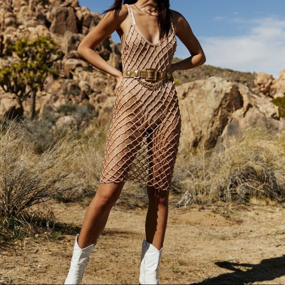 Crochet Beaded Midi-Dress (SHOPLUNAB) - NEW